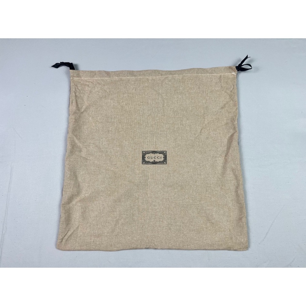 Beige Canvas Dust Bag with Black Drawstrings